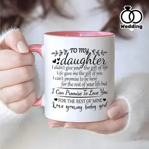 1pc, Coffee Mug Gifts for Daughter - to My Daughter Mug - 11oz Novelty Ceramic Cup - Valentines Day Mothers Day Anniversary Wedding Gifts for Daughter Women from Mom Dad, Best Daughter Birthday Gift