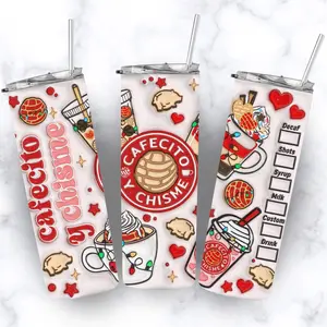 Christmas Cafecito y Chisme Tumbler