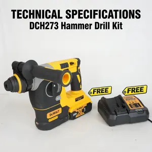 Dewalt DCH273 20V Cordless Rotary Hammer Drill Free Battery Charger