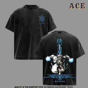 ''Destructive Death'' Akaza Upper Moon 3 T-Shirt x Demon Slayer Oversized Vintage Anime Tee Acid Wash Graphic Shirt Unisex Streetwear Gift for Fans