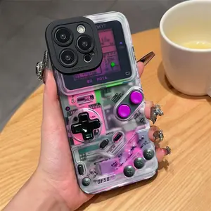 Game Console Pattern Phone Case, Decorative Protective Phone Protector Cover, Phone Accessories Compatible with iPhone 11 12 13 14 15 Pro Max XR XS Max, Casing, Cellphone