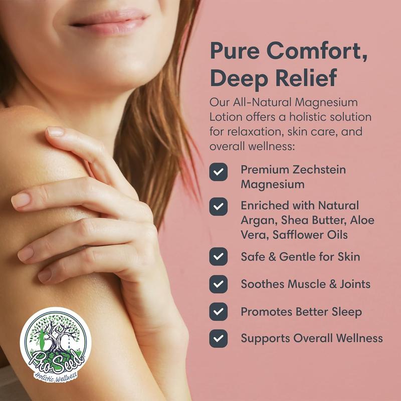 All-Natural Magnesium Lotion 3000MG/oz - Vegan, Handmade, Non-GMO, Rejuvenating, Sleep Enhancing, Body Care with Aloe, Moisturizing & Skin Repair