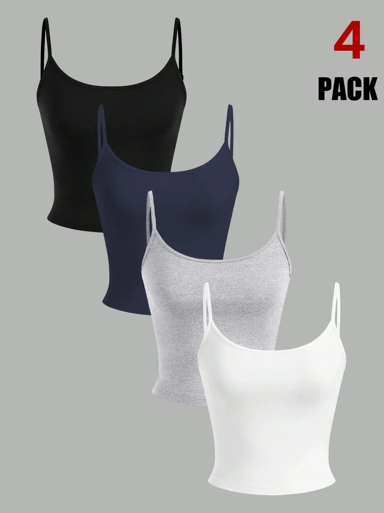 Y2K Vibe Multi-Color Spaghetti Strap Cami, Slim Fit Basic Crop Top, Sleeveless, Organic Textile, Soft, All Seasons, Casual, Home & Outing Wear