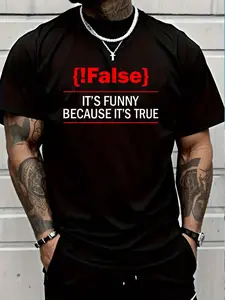 100% Cotton !False - Computer Science Programmer Coding Software Coder T-Shirt Women's Men's Graphic Tee Crew Neck summer vacation Tops