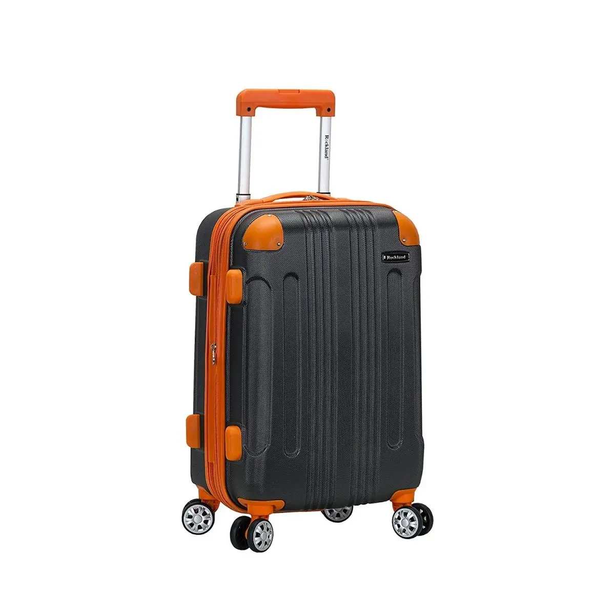 Rockland Sonic 20-Inch ABS Hardside Carry-On Roller, Lightweight Upright Travel Luggage with 360-Degree Spinner Wheels, Charcoal, Travel Luggage Bags, Compact Carry-On Luggage Sets