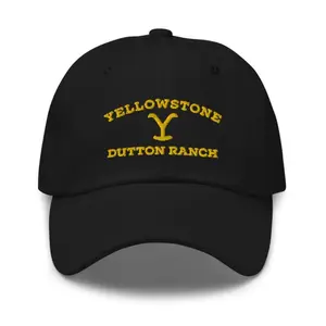 Dutton Ranch Yellowstone Logo Hat - Black, Classic Design with Logo