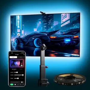 TV Screen Sync Backlight with Camera, Smart LED Ambient Light, APP Control, Color Changing, Suitable for 32-43 Inch Tvs
