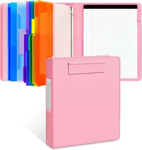 3 Ring Binder Clipboard with Storage,12.4"x10.2" Clipboard Folder with 5 Expandable Folders,Refillable Lined Notepad (11" x 8.5"),Ideal for School Office ()