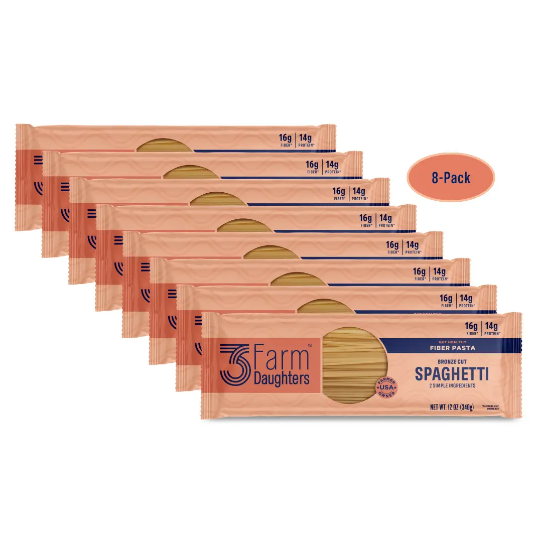 High Fiber Spaghetti - 8 pack - Low Glycemic, More Protein, Fewer Calories - American Grown, Milled & Made