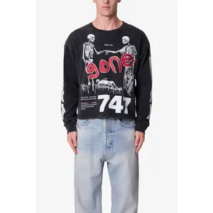 mnml Gone Skeleton Print L/S Tee - Black