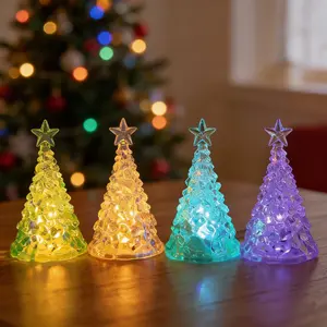 2/4/8-Piece Christmas Night Light Decor Set Crystal Table Decor Ambiance Lights Christmas Ornaments / Birthday Gifts / Creative Table Decor Night Lights Suitable for All Home Settings