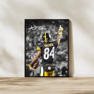 Antonio Brown Steelers Art Print Pittsburgh Football Man Cave, Football Wall Decor Sports Fan Gift, for Sports Fans & Home Office Display, Poster Football Gifts - Unframed