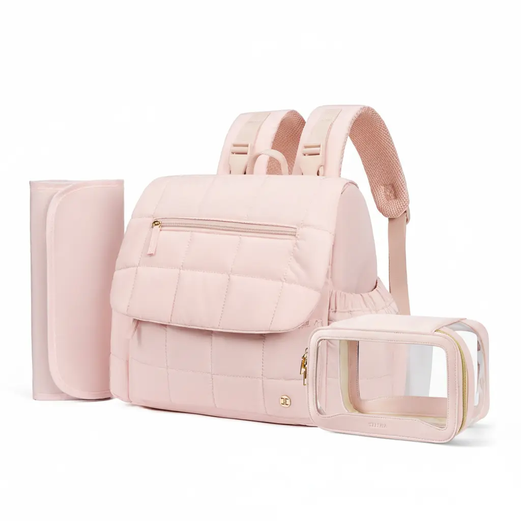 Pink Backpack + Pink Toiletry Bag