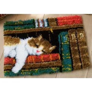 latch hook kits for adults, DIY Handmade Carpet Crochet Needlework Mat Knotted Cushion Tapestry, Color  Pattern Pre-Printed, Embroidery Kits Valentine's Day gift Birthday gift Decoration Festival Gift 20.47in*14.96in 52cmx38cm