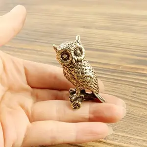 Mini Owl Design Statue, Decorative Figurines, 1 Count Creative Animal Desk Ornament, Desktop Home Decoration, Cute Statue Ornament for Home Office Desk