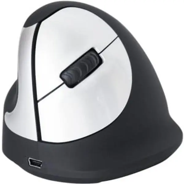 Wireless Radio Frequency 1750 dpi Scroll Wheel 5 Button Left-Handed Vertical Ergonomic Medium Left Hand Black Mouse