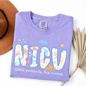 NICU Nurse T-Shirt - NICU Ocean Neonatal Nurse Animal Graphic Gift For ICU Nurses