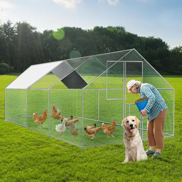 20x13/10x10ft Metal Walk In Chicken Coop Run Cage w/Cover Rabbit Hutch Hen House