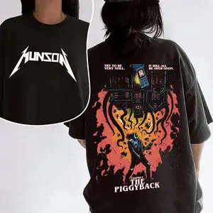 Eddie Munson Rock Tour Retro Black Shirt, TV Series Vintage Unisex TShirt, Eddie Playing Guitar Retro Shirt