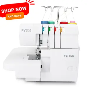 FEIYUE FY505 Serger Overlock Machine — 2/3/4 Thread Capability, Built-in Rolled Hem, Heavy-Duty Metal Frame, Adjustable Differential Feed for Professional & Durable Sewing