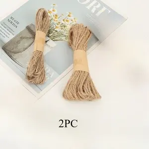 Durable Natural Jute Rope Roll, 392 Feet Long, 2mm Thick, Ideal for Handmade Crafts, Gardening, Plant Tying, Gift Wrapping