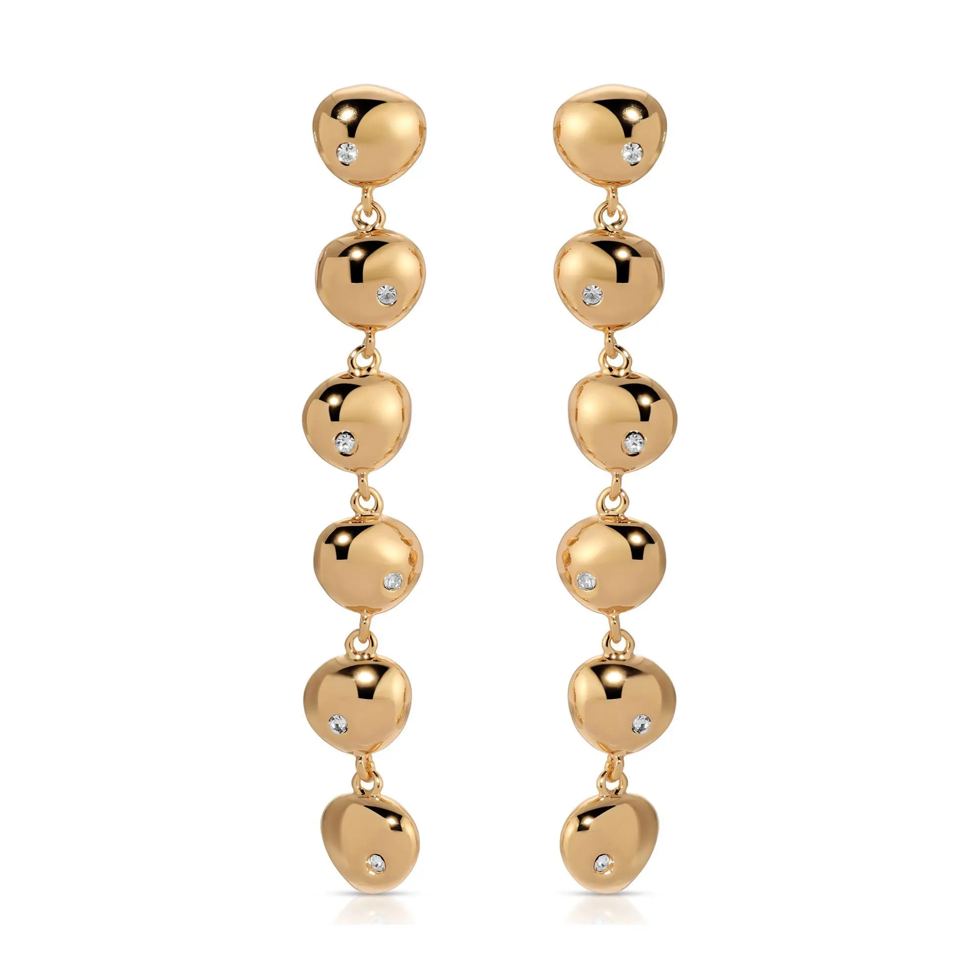Ettika Polished Pebble Linear Dangle Earrings