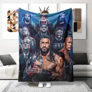Super Soft Bed Blanket & Towel Blanket, Wwe Wrestling Stars Design, Perfect for Holidays, Anniversary Birthday Gift, Home Use