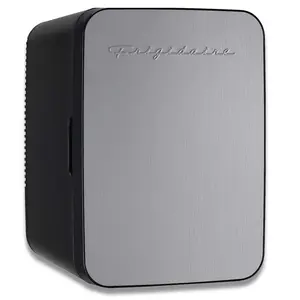 Frigidaire Retro 10L Mini Personal Refrigerator with Thermoelectric Cooling, 15 Can Capacity, Stainless Steel Design