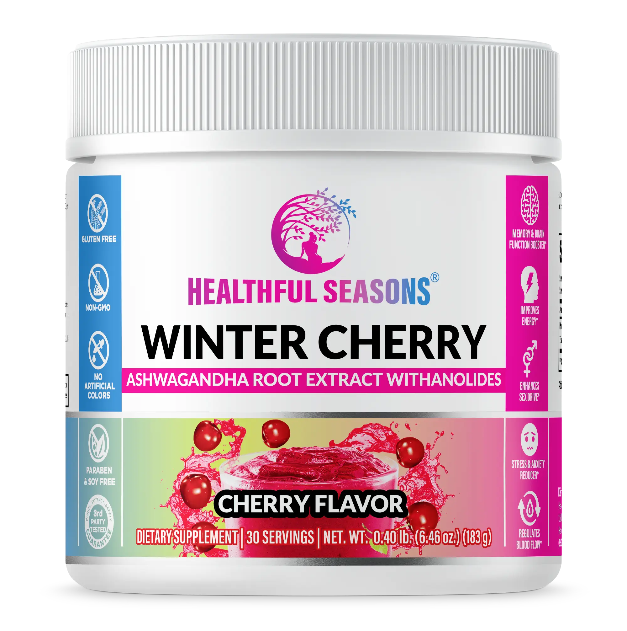 Winter Cherry – Ashwagandha & Tart Cherry Smoothie Enhancer – Supports Wellness – 30 Servings