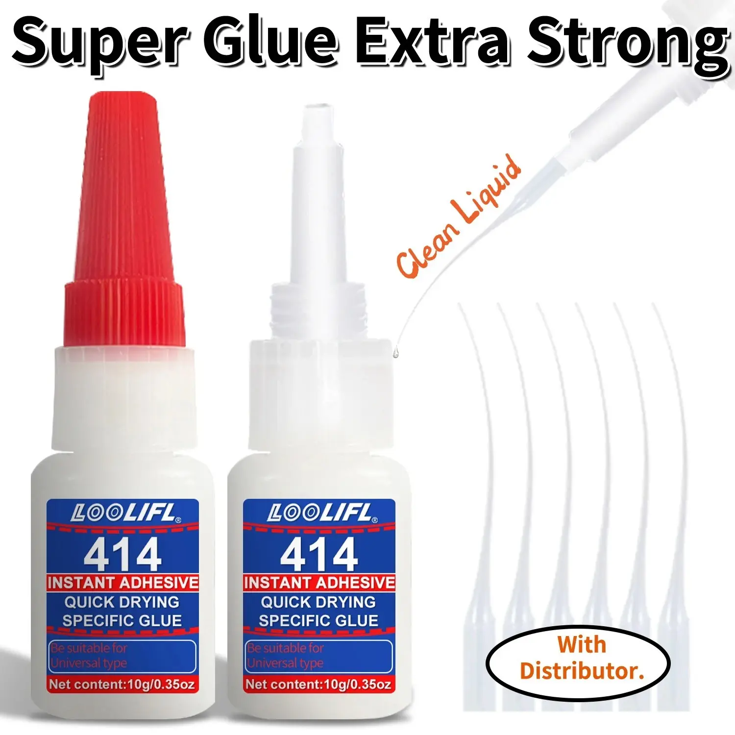 3-Pack 414 Super Glue, Fast-Drying Liquid Adhesive for Metal, Shoes, Resin, Ceramic, Plastic, Glass, Perfect Repair Solution, Quick Dry Glue