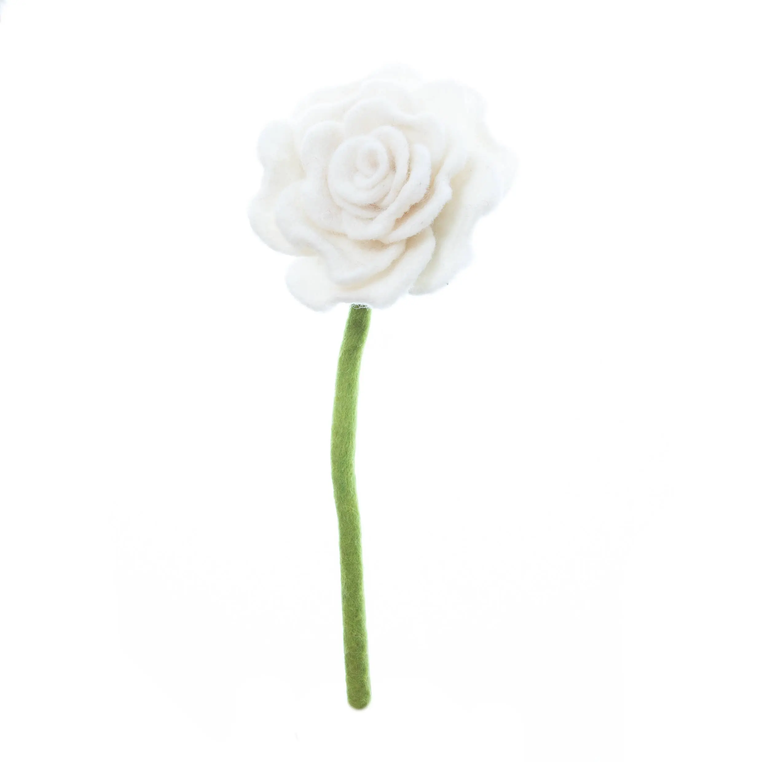 Felt Blooming Rose - White