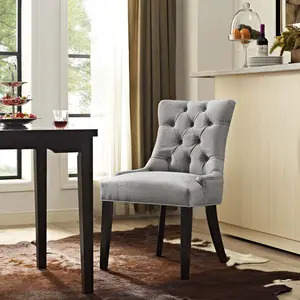 Modway Regent Tufted Fabric Dining Chair in Light Gray