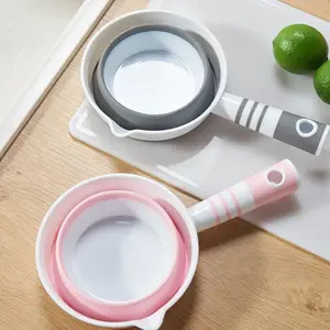 1pc, Durable Pp Folding Water Scoop - Large, Thickened Plastic With Long Handle For Kitchen & Bathroom Use