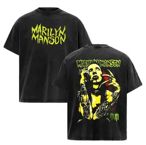 Marilyn Manson Merch, Marilyn Manson Fan Washde Tee & Hoodie , metal band shirt, rock tour Washde Tee, alternative band merch, trending t-shirt, 90s graphic tee, vintage graphic tee, grunge aesthetic shirt, classic rock merch Menswear