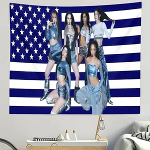 Katseye Girl Group Tapestry Wall Hanging, Album Singer Design, Easy Hanging for Living Rooms & Bedrooms, Ideal Birthday or Christmas Gift