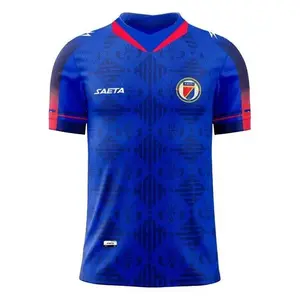 Blue Red Football Jersey Shirt Athletic Sport Tee Color Block Soccer Shirt Unisex Casual Streetwear Training Top