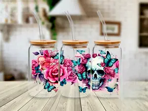 Skull & Roses - UVDTF Wrap for cups/hard surfaces sticker