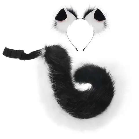 Fluffy Fox Ears Headband & Tail Set - Cosplay Kit for Anime, Halloween & Costume