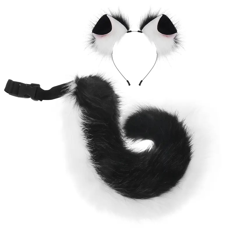 Fluffy Fox Ears Headband & Tail Set - Cosplay Kit for Anime, Halloween & Costume