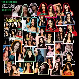 KATSEYE 40pcs/22pcs stickers, album card, collage, combination of waterproof stickers, decorative ipad collage, star peripherals, notebook stickers, mobile phone case support materials,Popular group support sticker, collection sticker,new collection greet