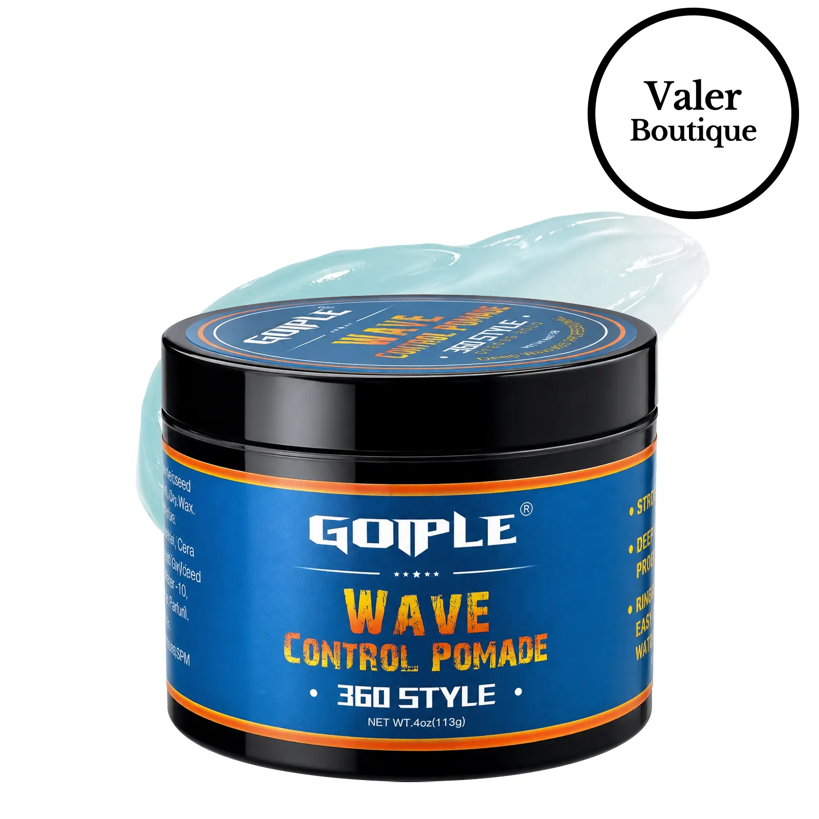 Natural Wave Pomade for Men - Strong Hold, Easy Wash 360 Wave Training Cream, Water-Based Moisturizing Hair Grease for Black Men Gel Haircare,valentine's day gifts for her/him