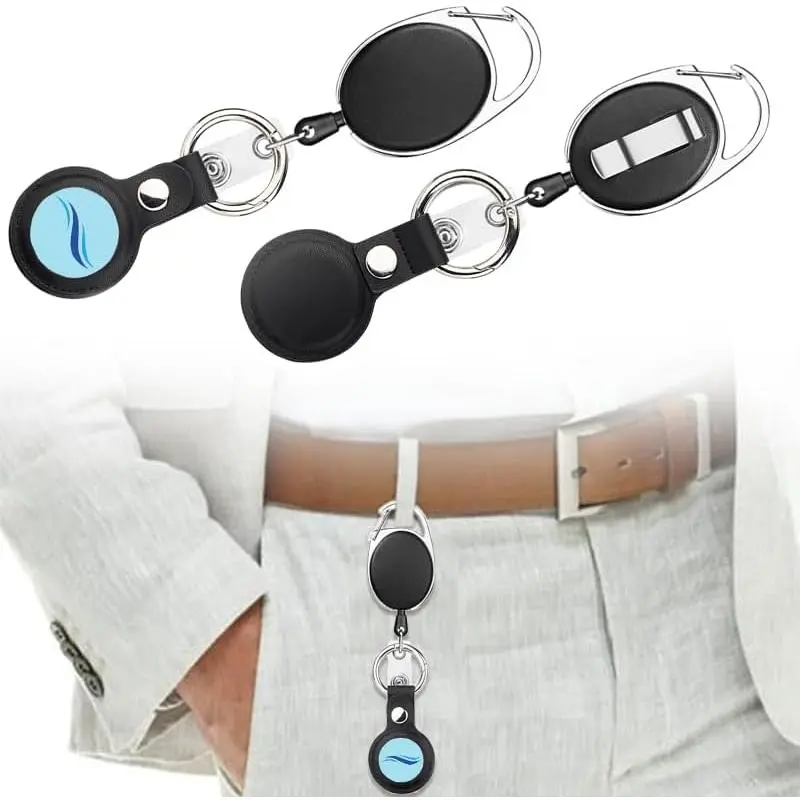 2 Pack Cruise Medallion Holder Accessories - Retractable  Badge Reel with Key Ring for  Medallion Tag Compatible with Princess Cruise Medallion (Black x 2)