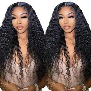 YMSGIRL Water Wave 4x7 Transparent Lace Glueless Wig - Pre-Plucked With Baby Hair, Natural Hairline, Pre-Cut, Easy To Wear, 18 - 26 Inch, 180% Density