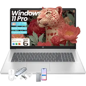 HP Essential Business Laptop, 17.3" FHD Display, Intel Core i5-1334U, up to 32GB RAM, 512GB SSD, Wi-Fi 6, Webcam, Backlit Keyboard, Windows 11 Pro, Silver, Bundle Accessory