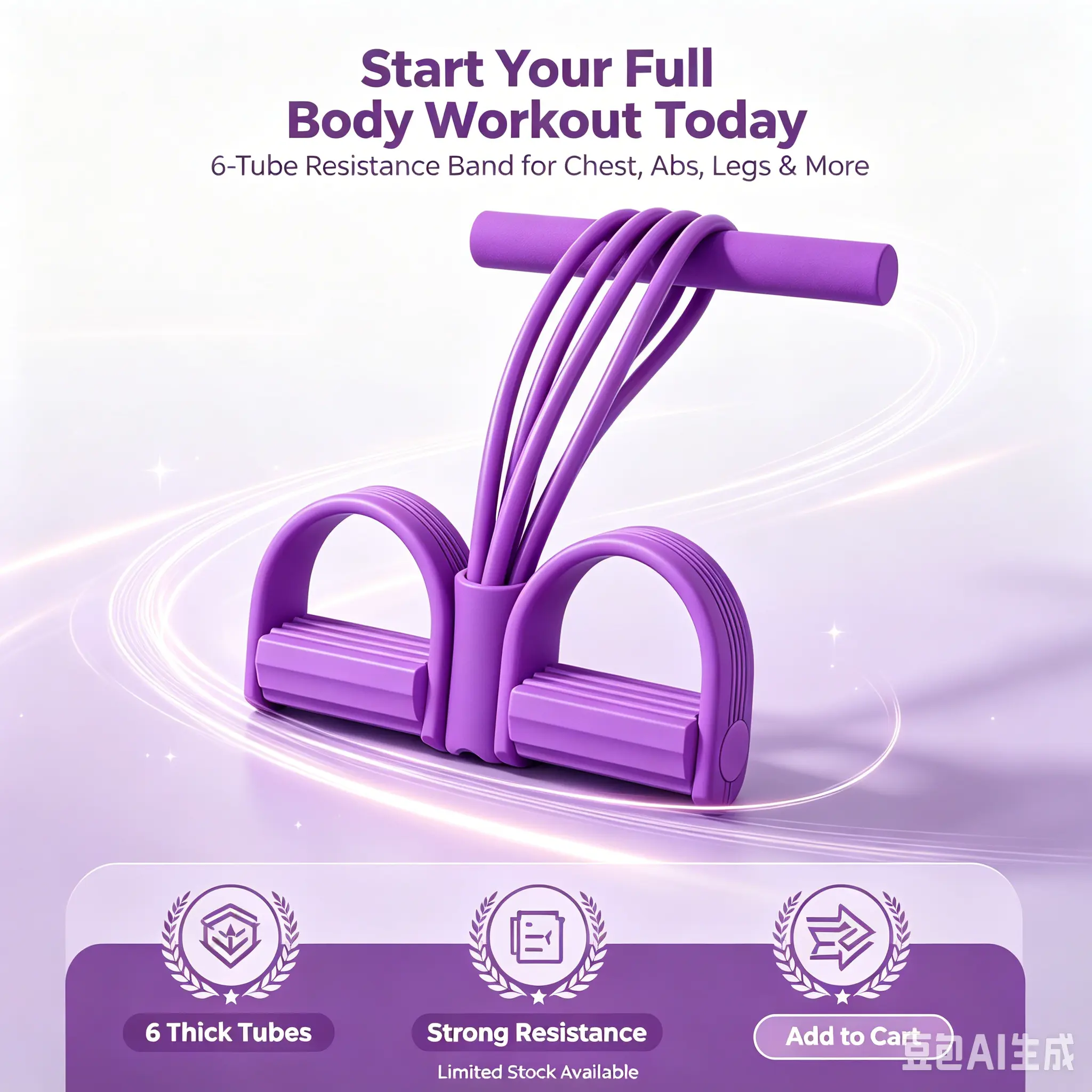 Pedal Resistance Fitness Rope Set, for Yoga Pilates Sports & Outdoor Leisure Workouts