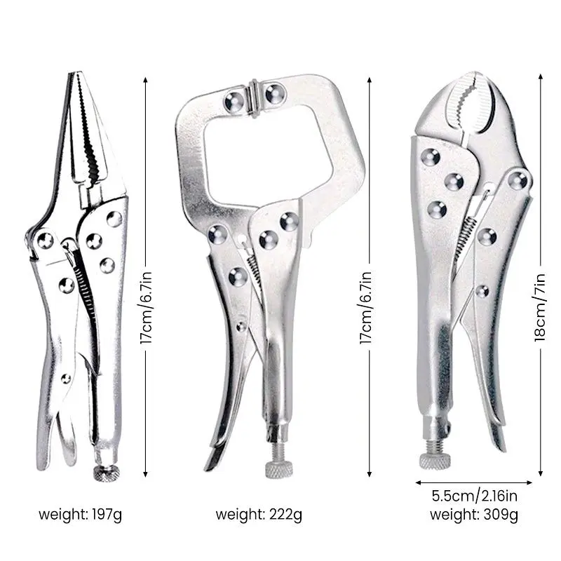 AIRAJ Locking Pliers Welding Tools Carbon Steel Pliers Industry Round Mouth Vise High Torque Fixed Clamping Hand Tools