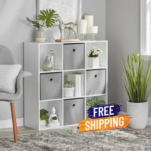 M.stays 11" 9-Cube Storage Organizer, White