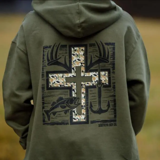 Youth Cross Camo Hunting and Fishing Kids Hoodie, Southern Boy Co Tee, Toddler Boy Clothing Stuff, Boy Sweatshirt, Youth Hoodie, Gift For Son Youth Clothing Shirt For Boy & Girl IUS4