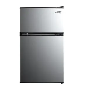 3.2 Cu ft Two Door Mini Fridge with Freezer, Stainless Steel, E-Star