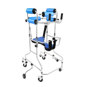 8-Wheel Folding Rollator Walking Aid 6 Wheels with Brakes Adjustable Height & Width for Elderly Disabled Daily Rehabilitation